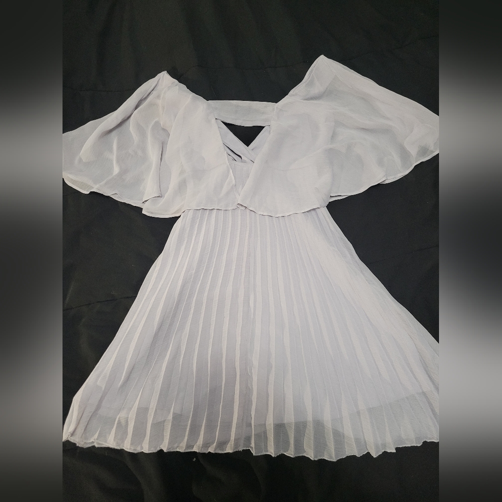 Asos Size 6 NWT Lilac Flutter Sleeve Mini Dress - Picture 5 of 7